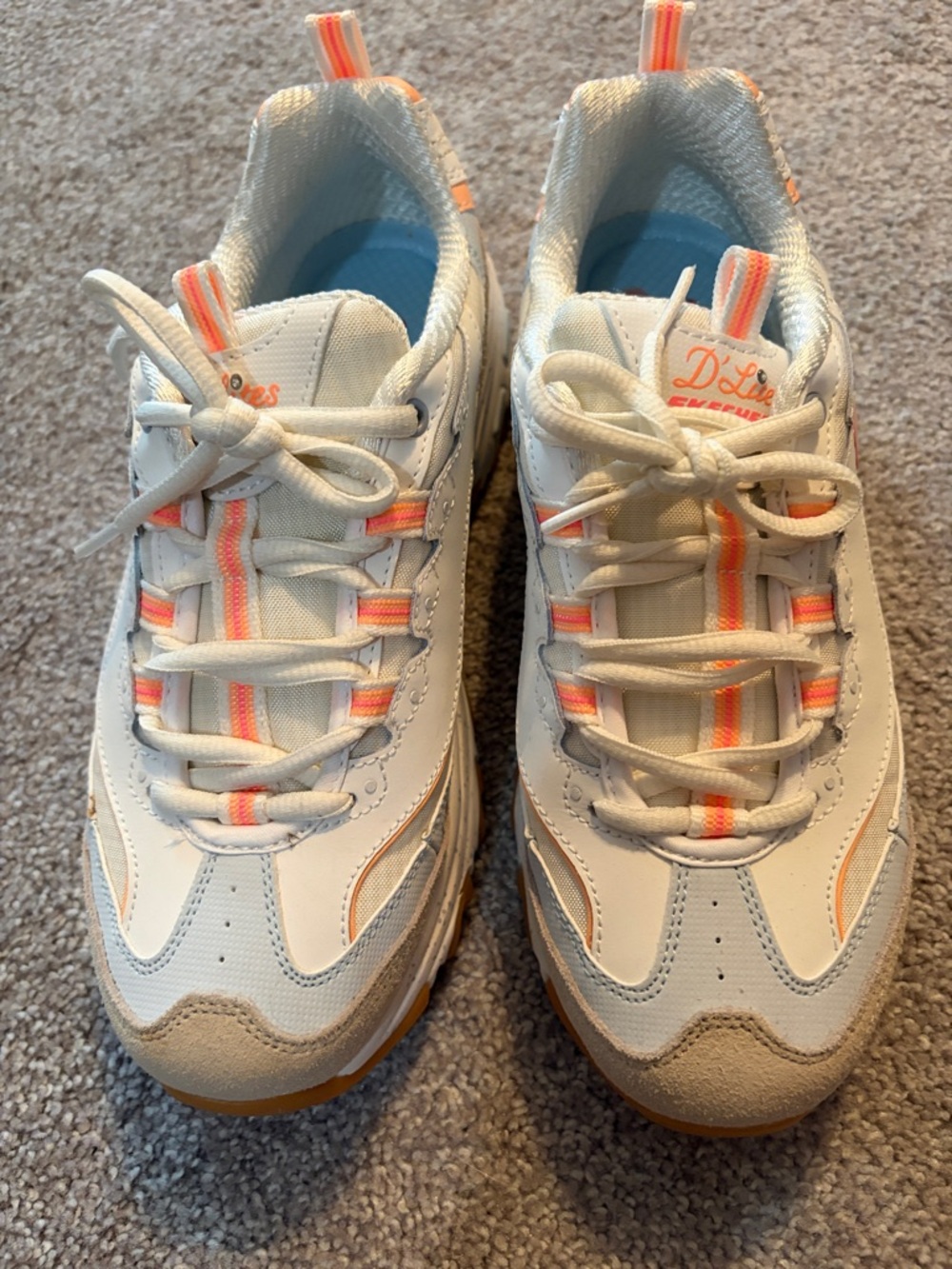 Skechers Cream and Peach Low-Top D'Lites Sneakers - Picture 6 of 6
